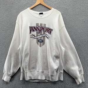 Vintage Jansport Spellout Sweatshirt Mens XL White